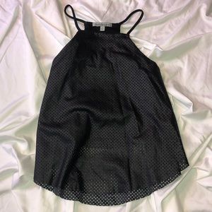 Cropped Faux Leather Top